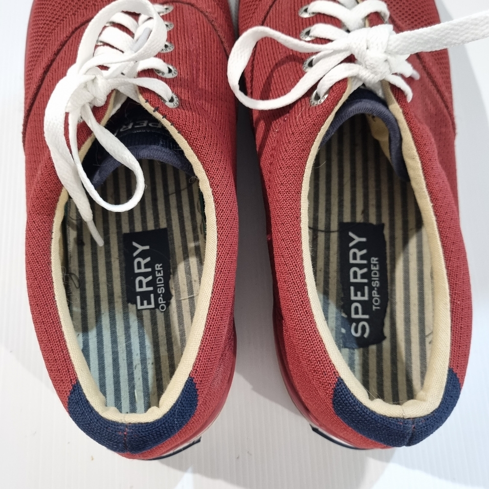 SPERRY Men's Maroon & White  Top-Sider Sneakers, Size 11 - Picture 7 of 15